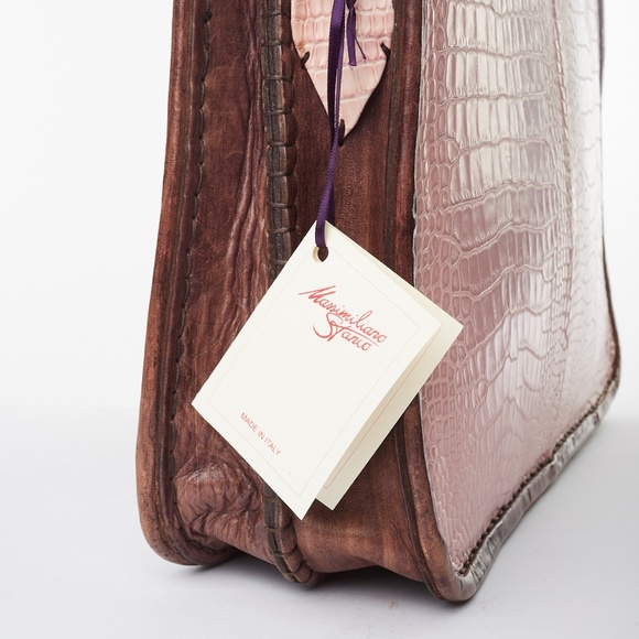 ❌ NWT Massimilano Stanco Leather Pink Briefcase - Picture 6 of 8